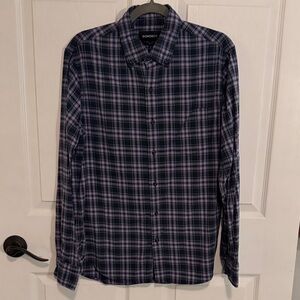 Bonobos Men's Casual Plaid Shirt - Navy and Lavender